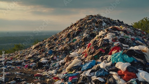 mountain of discarded clothes textile waste