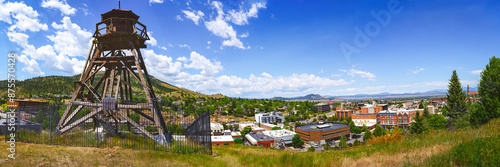 Helena Montana City Skyline, Buildings, Roads, and Horizon, view from Fire Tower Park: Dramatic Summer Landscape of the Historic landmark Metropolis of the American West