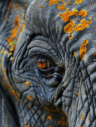 Close-up Detailed Elephant Eye Highlighting Emotional Expressions and Social Communication