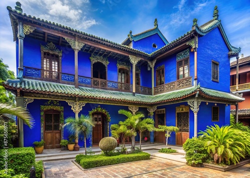 The Cheong Fatt Tze Mansion or Blue Mansion built in 1904 in historic George Town, Penang, Malaysia