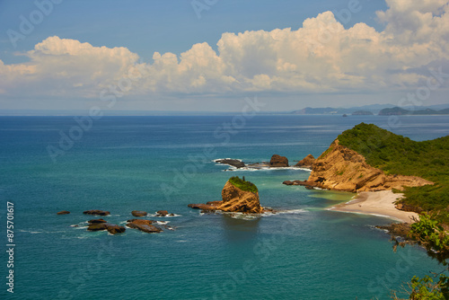 Coastal rocks in the equatorial sea