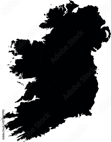 Vector silhouette map of ireland