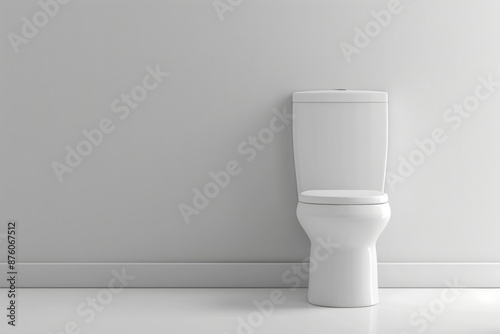 Toilet with a spotless white finish and a monochromatic background.