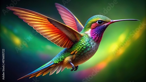 ilustracion realista hiperrealista fotrografica alta definicion de un colibri colorido generativa IA, colorido, alta, ilustracion, generativa, colibri, hiperrealista