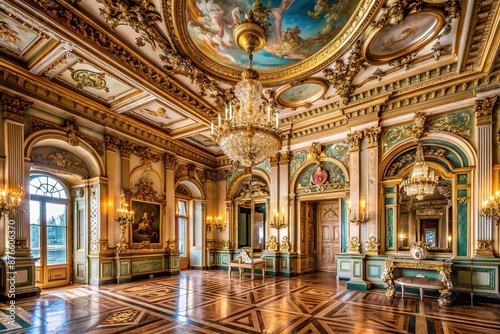 opulent, architecture, details, interior, Intricate plasterwork and gilded details illuminate the opulent interior, reflecting the fading light of day in the urban landscape.