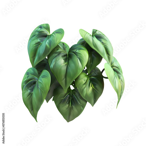 Green plant with big leaves on transparent background. Generative ai design art.