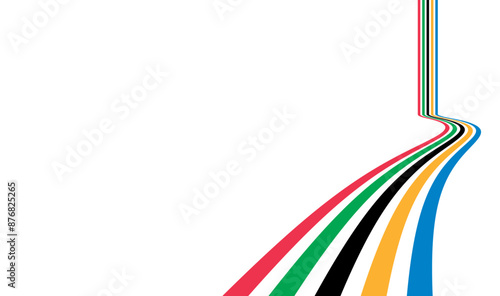 Colored olympic games rainbow wave isolated - vector