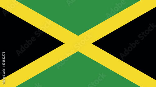 Official vector flag of Jamaica. Illustration eps10.Web