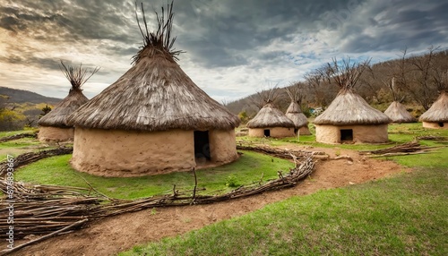 A primitive structure with a single room, typically used for temporary accommodation. Common in tropical regions, often featuring thatched roofs and minimal furnishings.