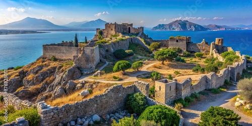 Castle ruins of Antimachia Castle on Kos Island, Greece, castle, ruins, ancient, medieval, historical, Greek