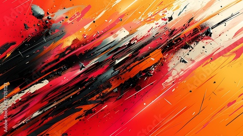 A chaotic abstract art background with a mix of sharp lines and erratic shapes for an energetic feel