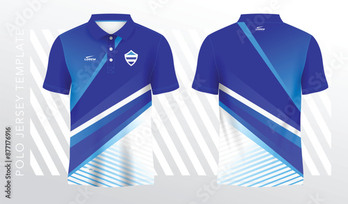 sublimation blue shirt for polo sport jersey template