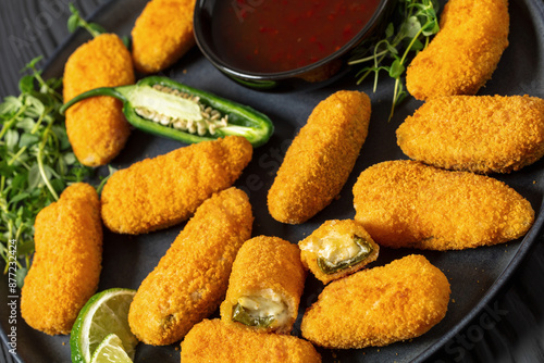 crispy baked cream cheese stuffed jalapeno poppers