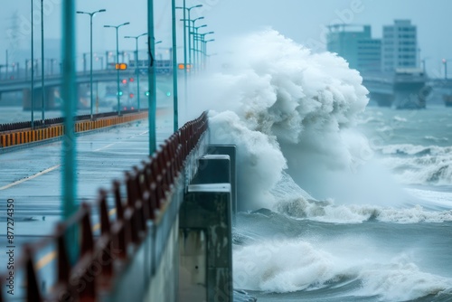 Powerful Storm Surge Threatens Coastal Communities Emergency Alert, Coastal flooding, rising sea levels, hurricane, typhoon, storm surge, tsunami, flood warning, coastal erosion, natural disaster