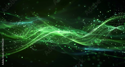 An interstellar plasma field glowing green in deep space