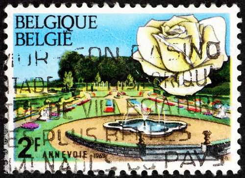 Postage stamp Belgium 1969 Annevoie Garden and Rose Pascal