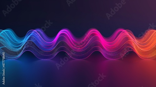 Harmonic oscillator quantum system oscillating around an equilibrium position, fundamental in quantum mechanics and spectroscopy. Background Illustration, Bright color tones, , Minimalism,