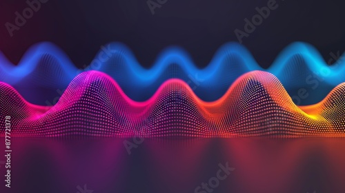 Harmonic oscillator system oscillating around an equilibrium point, fundamental in quantum mechanics and quantum field theory. Background Illustration, Bright color tones, , Minimalism,