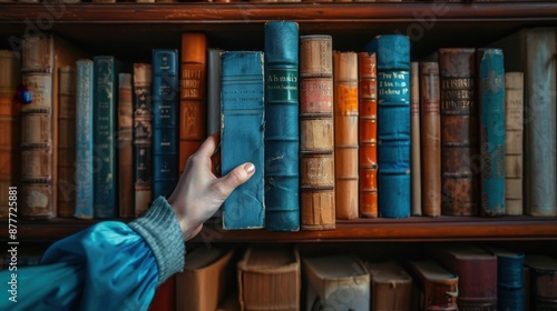 A Hand Selecting Books