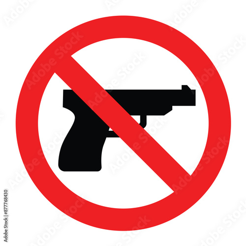 no gun, firearms, weapon prohibition sign illegal item