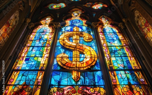 Generative AI of Symbolic Dollar Sign on Church Stained Glass: Examining Greed, Economic Decline, and the Idolatry of Luxury