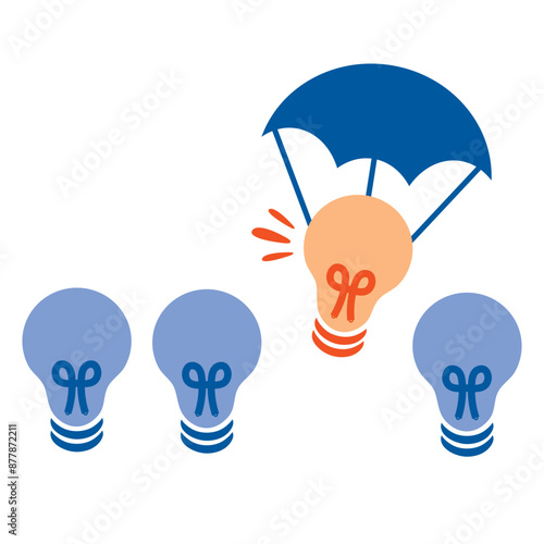 light bulb idea concept, extremes and mainstreams icon