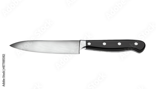 Sharp Kitchen Knife with Black Handle.