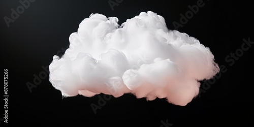 Single White Cloud on Black Background