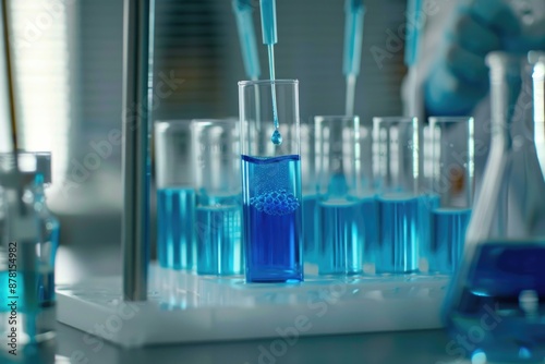 Blue Tincture. Laboratory Research on Disease with Blue Liquid Test Tube
