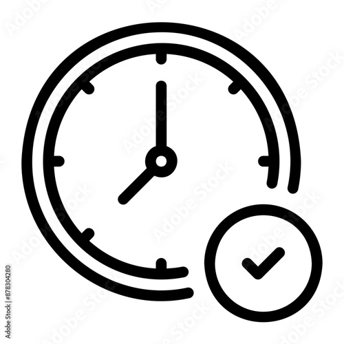 working hours line icon