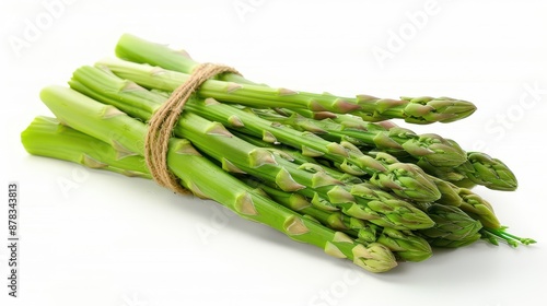 Fresh Green Delight: Asparagus on White