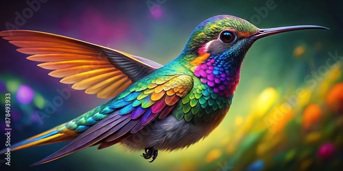 ilustracion realista hiperrealista fotrografica alta definicion de un colibri colorido generativa IA, realista, hiperrealista, colibri, colorido, generativa, ilustracion