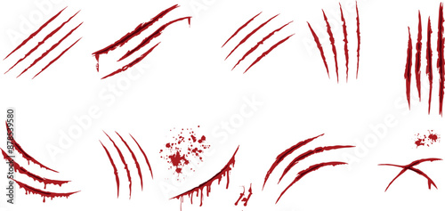 Scratches isolated on transparent background. Vector