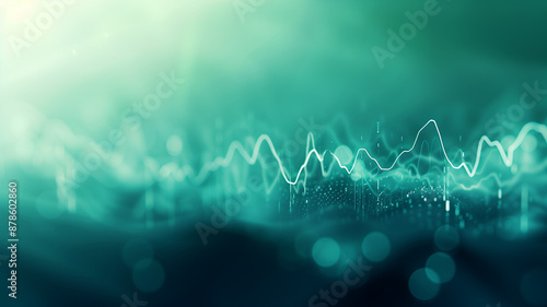 Abstract Heartbeat Line Pulsing Across a Serene Softly Lit Background