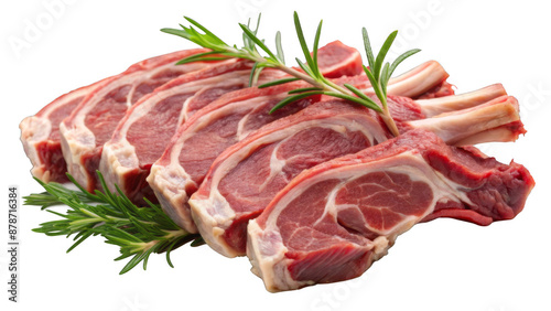 raw lamb meat on a transparent background.