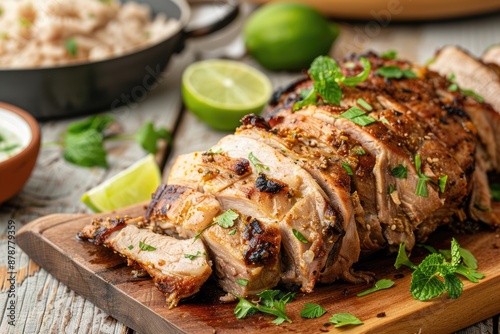 Cuban style slow roasted pork shoulder with mojo marinade