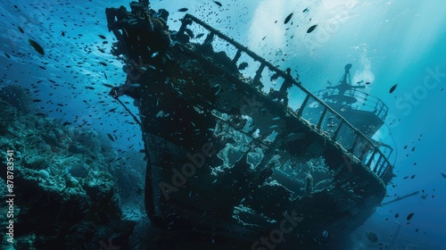 The Dunraven shipwreck and underwater creatures in the Red Sea