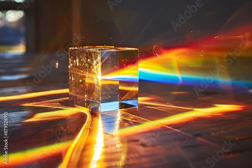 refraction of light spectrum through cube prism