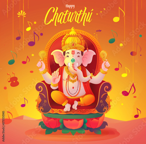 Ganesh Chaturthi, Invitation, Happiness, Ganesha, God