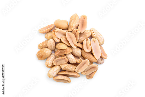 Salted peanut isolated on white background.