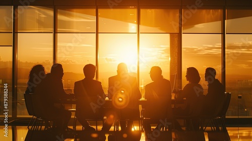 Silhouette of Business Meeting