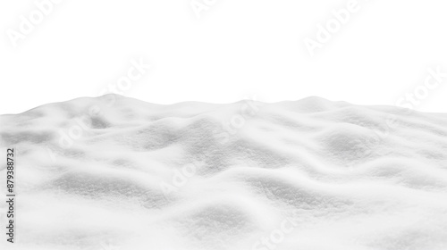 A white snow covered hill with a few small snow piles