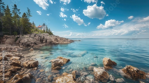 Acadia National Park A rugged coastline with rocky shores, lighthouses, and stunning views of the Atlantic Ocean