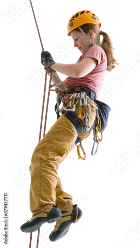 PNG Teenage girl in climbing recreation adventure footwear.