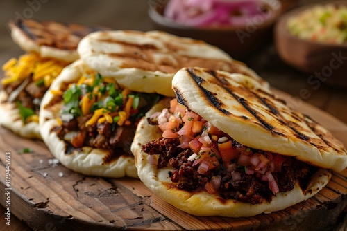 Delicious Grilled Arepas Stuffed with Flavorful Fillings