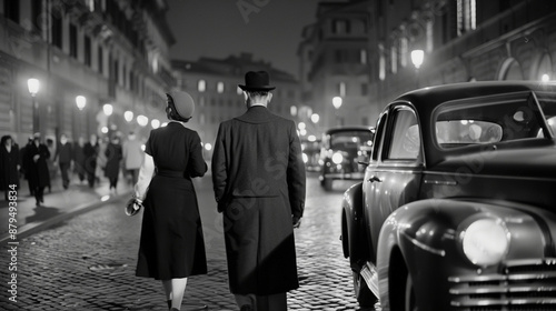 a typical photo of italian dolce vita in ROME, 1950 photo, nightlife, paparazzi style 