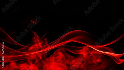 Czerwona, falująca mgła lub dym w czarnej przestrzeni