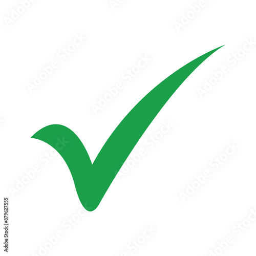 Green check mark icon on white background, green right tick mark icon. EPs 10/AI