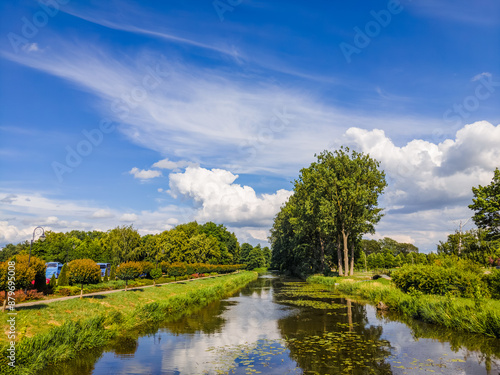 River Wilga in summer - Garwolin, Poland.