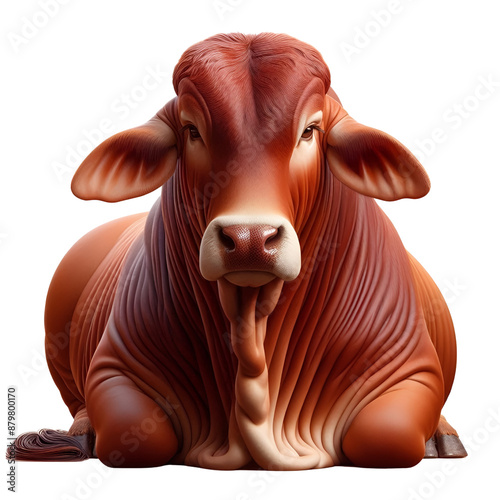 Brahman Bull cattle Isolated on transparent background